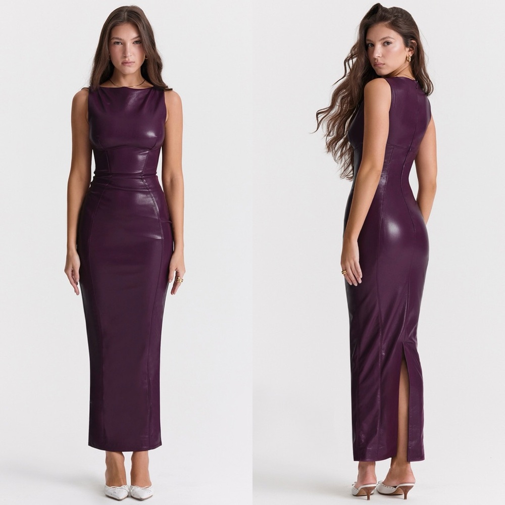 House of CB Sahara Vegan Leather Maxi Dress